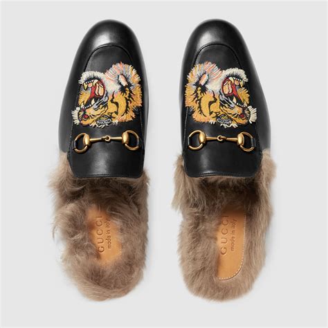 gucci princetown slipper with tiger|gucci princetown leather slipper women.